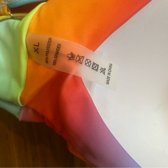 NWOT Rainbow cross-front bikini top, Size L & Size XL - Picture 3 of 7